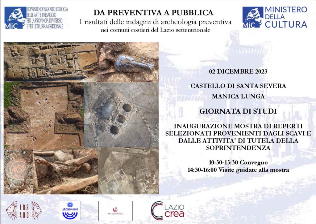Giornata di Studi ed Esposizione: da preventiva a pubblica – I risultati delle indagini di archeologia preventiva nei comuni costieri del Lazio settentrionale