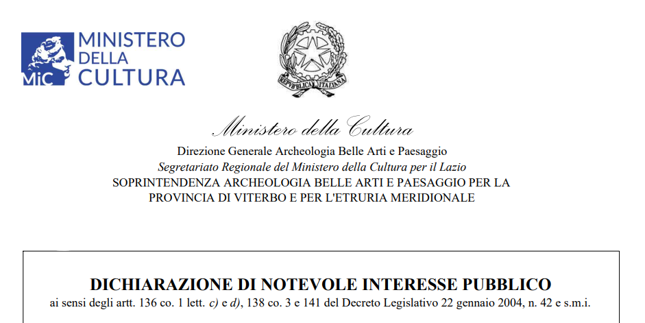 DECRETO N. 22 – Decreto di dichiarazione di notevole interesse pubblico “Ambito paesaggistico geologico e geomorfologico dell’orlo della caldera di Latera e delle sue pendici interessate dai centri eruttivi periferici”