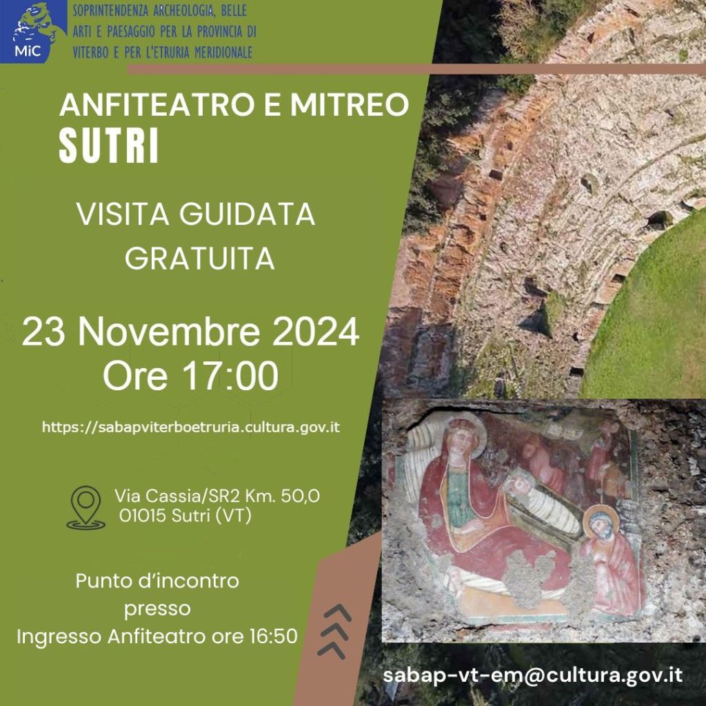 SUTRI: visita guidata gratuita all’Anfiteatro ed al Mitreo