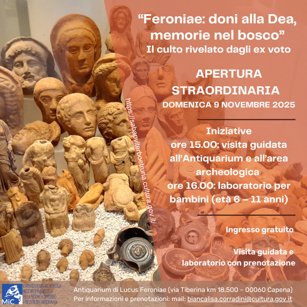 Capena: “Feroniae: doni alla Dea, memorie nel bosco” – Apertura straordinaria con eventi