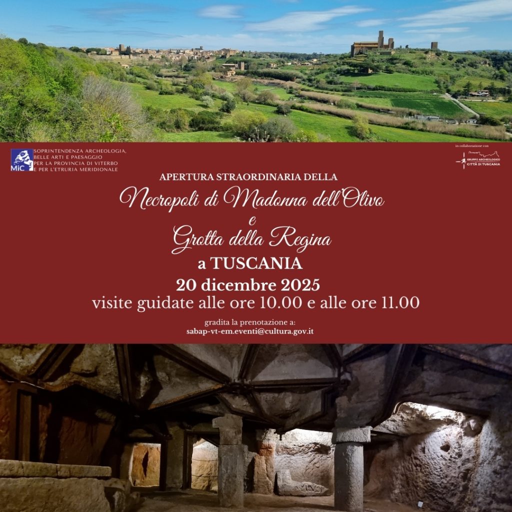 Tuscania: Apertura straordinaria dell’area archeologica di Madonna dell’Olivo